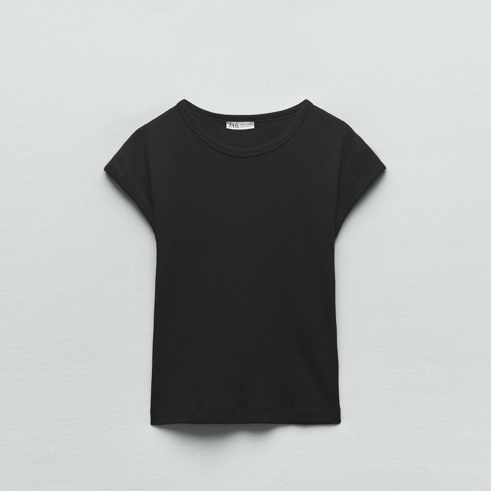 Zara ribbed cotton t-shirt